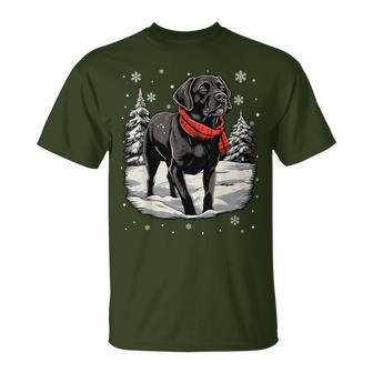 Black Labrador Christmas Santa Hat Xmas Pajama T-Shirt - Monsterry