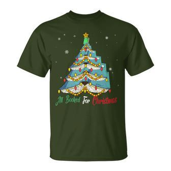 All Booked For Christmas Vintage Librarian Xmas Tree Light T-Shirt - Seseable