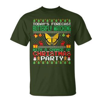 Butterfly Watching Christmas Party Butterfly Lover Xmas T-Shirt - Monsterry DE