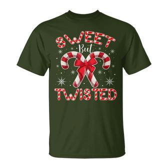 Candy Cane Sweet But Twisted Merry Christmas T-Shirt - Monsterry