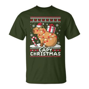 Capy Ugly Christmas Sweater Capybara Lover Christmas T-Shirt | Mazezy