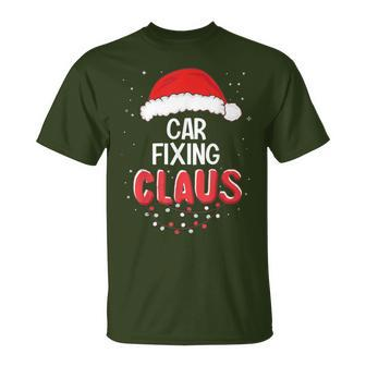 Car Fixing Santa Claus Christmas Matching Costume T-Shirt - Monsterry