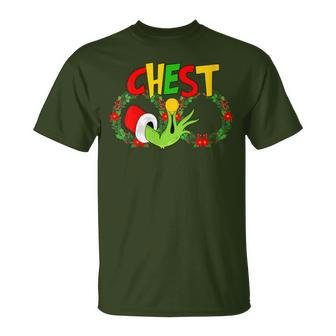 Chest Nuts Christmas T Matching Couple Chestnuts Santa T-Shirt - Seseable