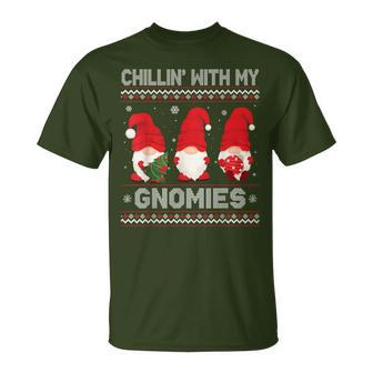 Chillin With My Gnomies Christmas Pamajas Family Xmas T-Shirt - Monsterry