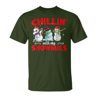 Chillin With My Snowmies Ugly Snowman Christmas T-Shirt - Monsterry AU