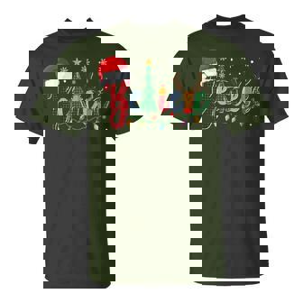 Christmas Believe Christmas Lights Santa Hat Xmas Tree T-Shirt - Thegiftio