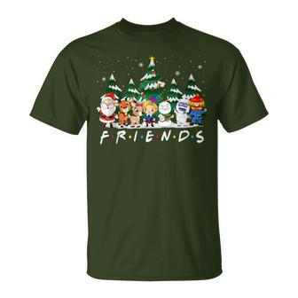Christmas Friends Santa Rudolph Snowman Xmas Family Pajamas T-Shirt | Seseable CA