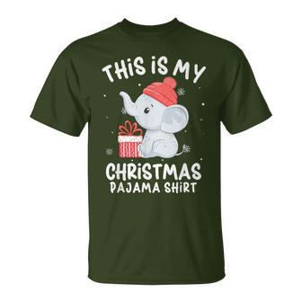 This Is My Christmas Pajama Baby Elephant Hat Xmas T-Shirt - Monsterry AU