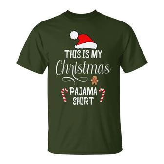 This Is My Christmas Pajama Santa Xmas Holiday T-Shirt | Mazezy