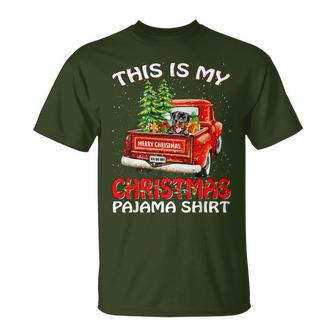 This Is My Christmas Pajama Rottweiler Truck Red T-Shirt - Seseable