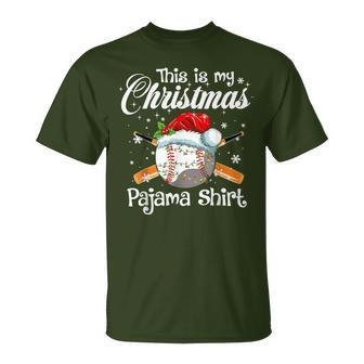 This Is My Christmas Pajama Xmas Baseball Family Matching T-Shirt - Seseable