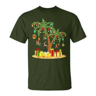 Christmas Palm Tree Tropical Xmas Coconut Matching Family T-Shirt - Seseable