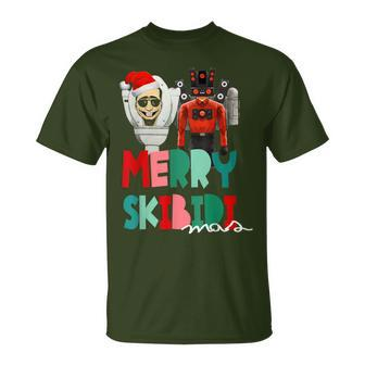 Christmas Santa Skibidi Toilet Cameraman Speakerman Tvman T-Shirt - Seseable
