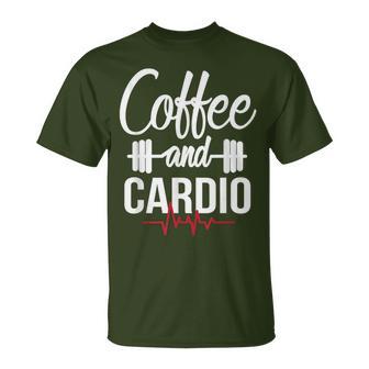 Coffee And Cardio Lover Workout Enthusiast Christmas T-Shirt - Monsterry DE