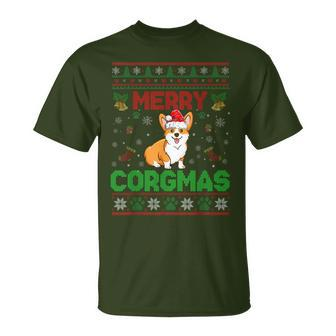 Corgi Christmas Sweater Cool Merry Corgmas Xmas T-Shirt - Monsterry