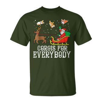 Corgis For Everybody Xmas Christmas Corgi Dog Lover T-Shirt - Monsterry