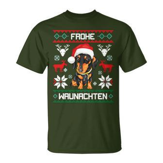 Dachshund Merry Waunachten Christmas Dog Dachshund Tecker T-Shirt - Seseable