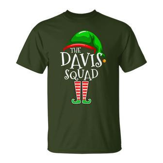 Davis Squad Elf Group Matching Family Name Christmas T-Shirt - Seseable
