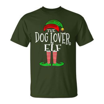 The Dog Lover Elf Matching Family Pajama Top Christmas T-Shirt - Monsterry DE