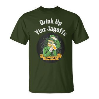 Drink Up Yinz Jagoffs Novelty Drinking Christmas T-Shirt - Monsterry DE