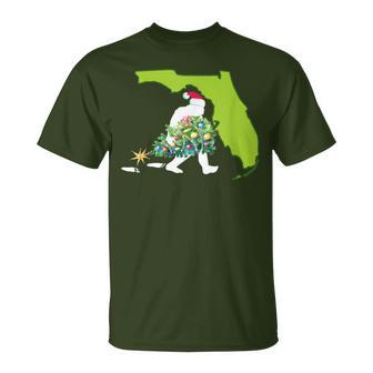 Florida Bigfoot State Christmas Tree T T-Shirt - Monsterry