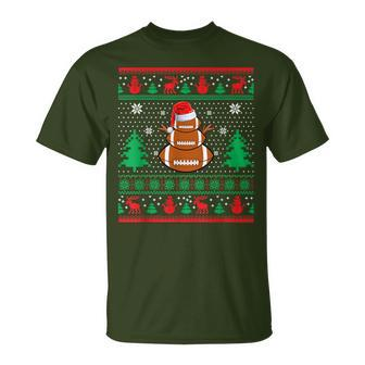 Football Santa Hat Ugly Christmas Sweaters Christmas T-Shirt - Thegiftio UK