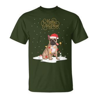 Frenchie Santa Xmas Merry Christmas French Bulldog T-Shirt - Seseable