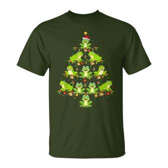 Frog Christmas Tree Santa Hat Light Xmas Frog Lovers T-Shirt - Monsterry DE