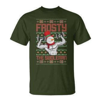 Frosty The Swoleman Snowman Workout Christmas Gym T-Shirt - Monsterry UK