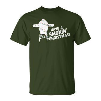 Bbq Christmas Green Egg Smoker Holiday T-Shirt - Monsterry