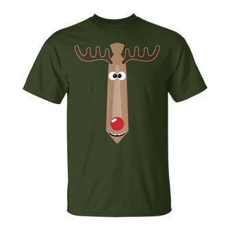 Cute Rudolph Red Nosed Reindeer Christmas Tie Graphic T-Shirt - Monsterry UK