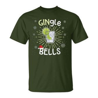 Gingle Bells Christmas Gin Word Game T-Shirt - Seseable