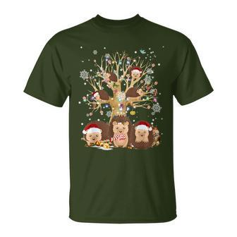Hedgehogs Santa Hat Christmas Tree Ornament Decor T-Shirt - Monsterry AU