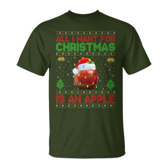 Ugly All I Want For Christmas Is A Apple T-Shirt - Monsterry UK