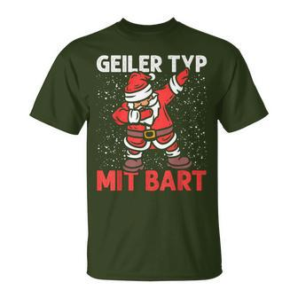 Geiler Typ Mit Beard Christmas Men's Black T-Shirt - Seseable