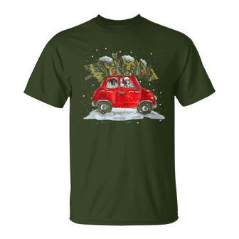 German Shorthaired Riding Red Car Christmas Dog Lover T-Shirt - Monsterry AU
