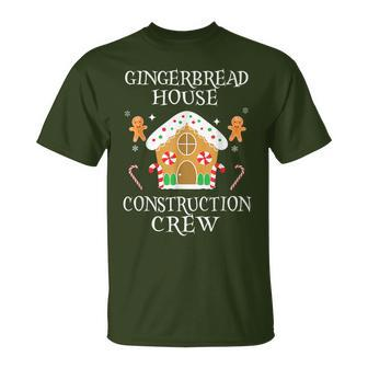 Gingerbread House Construction Crew Decorating Baking Xmas T-Shirt - Seseable