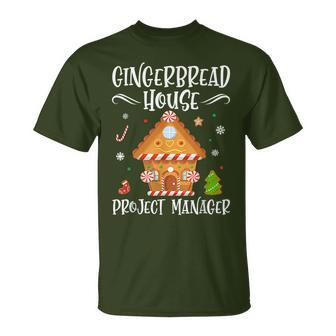 Gingerbread House Project Manager Baking Xmas Pajamas T-Shirt - Thegiftio UK