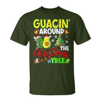 Guacin' Around The Xmas Tree Christmas Santa Avocado Vegan T-Shirt - Monsterry