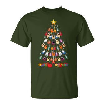 Guitar Christmas Tree Guitarist Merry Xmas T-Shirt - Thegiftio UK