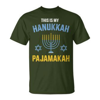 This Is My Hanukkah Pajamakah For Jewish Christmas Pajama T-Shirt - Monsterry