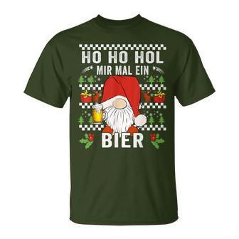 Ho Ho Hol Mir Mal Ein Bier Christmas Slogan T-Shirt - Seseable