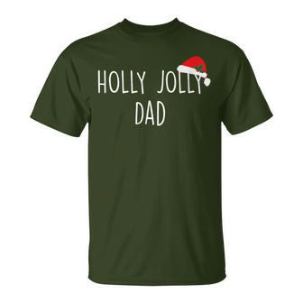 Holly Jolly Dad Cute Holiday Christmas T-Shirt - Monsterry UK