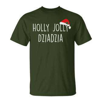 Holly Jolly Dziadzia Cute Holiday Christmas T-Shirt - Monsterry