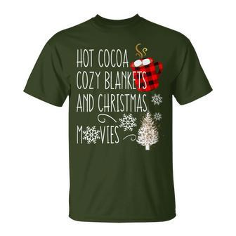 Hot Cocoa Cozy Blankets And Christmas Movie Buffalo Plaid T-Shirt - Monsterry AU