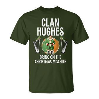 Hughes Clan Christmas Ireland Family Name Party T-Shirt - Seseable