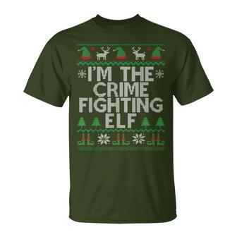 I'm The Crime Fighting Elf Police Officer Ugly Christmas Cop T-Shirt - Monsterry AU