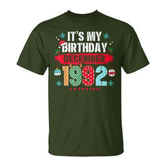 It's My Birthday December 1992 31 Years Old Retro Christmas T-Shirt | Mazezy