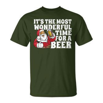 Its The Most Wonderful Time For A Beer Christmas In July T-Shirt - Monsterry