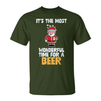 It's The Most Wonderful Time For A Beer Santa T-Shirt - Monsterry